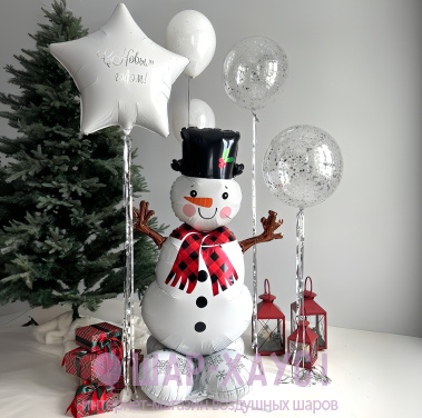 Композиция из шаров "Светлый рождественский день"  фото