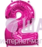 Фольгированные шары цифры "Розовые" 1 шт. (102 см)
