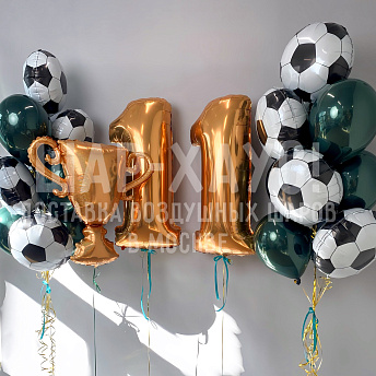 Композиция из шаров "Малахитовый футбол" 