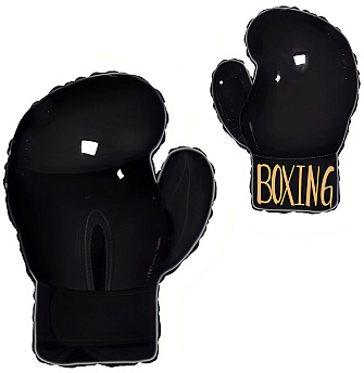 Фольгированная фигура "Боксерская перчатка черная"
