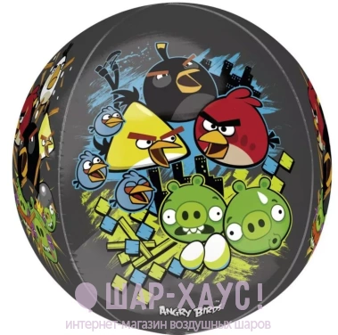 Воздушный шар сфера "все герои Angry birds"  фото