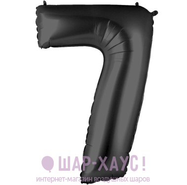 Фольгированная цифра 7 "Черная" фото