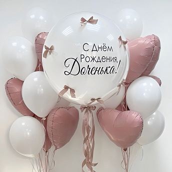 Композиция из шаров "Белая роза" 