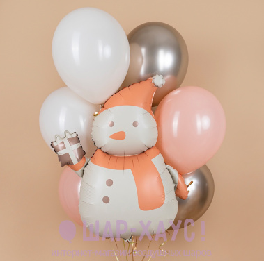 Букет из воздушных шаров "Милый снеговик" фото