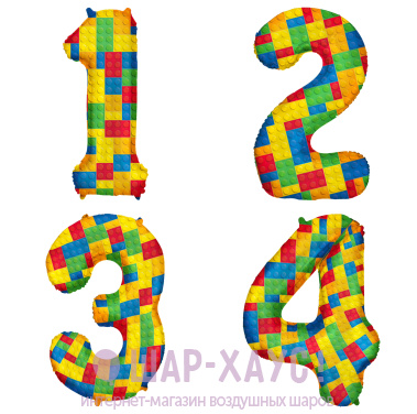 Фольгированные шары цифры "Лего" 1 шт. (86 см) фото