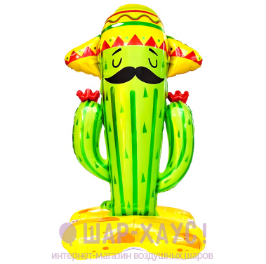 Фольгированная фигура AIR Кактус на подставке 152 см фото