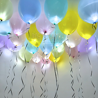 Светящиеся шары под потолок "Нежное ассорти"