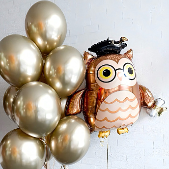 Композиция из шаров "Золотая сова" 