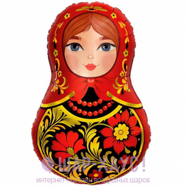Фольгированная фигура "Матрешка Хохлома"  фото