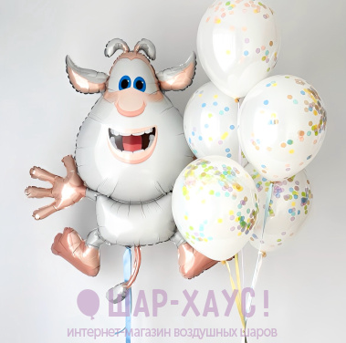 Композиция из шаров "Буба и стеклянные шары"  фото