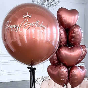 Композиция из шаров "Розовое золото хром" 
