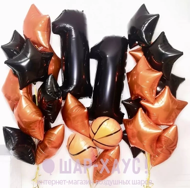 Композиция из шаров "Звездный день рождения баскетболиста" фото
