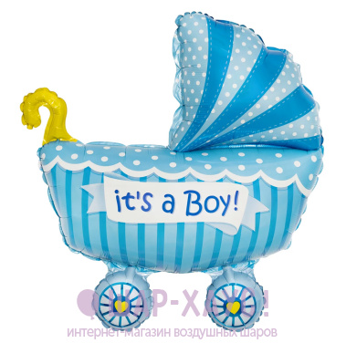 Фольгированная фигура "Коляска it is a boy" фото
