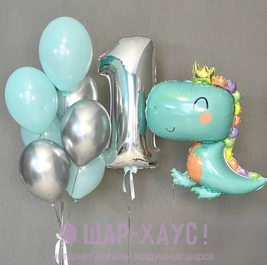 Композиция из шаров "Мятный годик"  фото