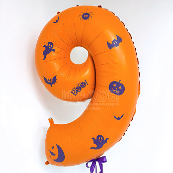 Фольгированная цифра на выбор с рисунками «Хэллоуин»