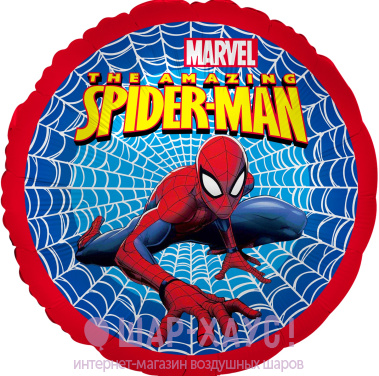 Фольгированный круг "Человек паук" фото