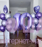 Фольгированные шары цифры "Сиреневые" 1 шт. (102 см)
