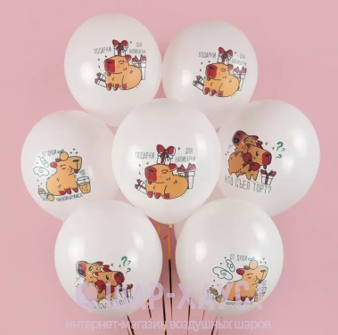 Воздушные шары "Подарки для капибарки" фото