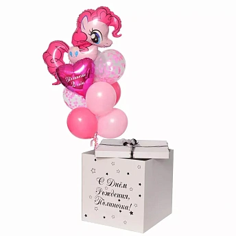 Коробка сюрприз с шарами "Пинки Пай"
