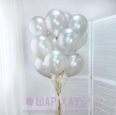 Воздушные шары с гелием "Серебро металлик" фото