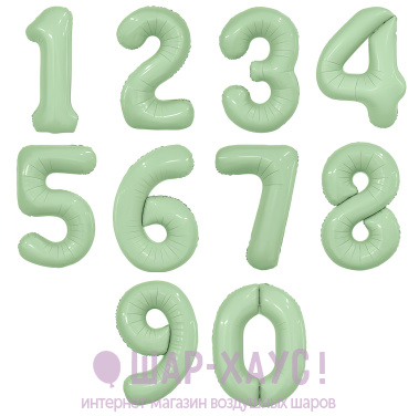 Фольгированные шары цифры "Оливковые" 1 шт. (102 см) фото