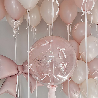 Композиция из шаров "Пыльная роза" 