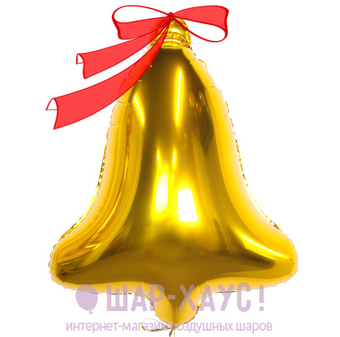 Фольгированная фигура "Колокольчик золото" фото
