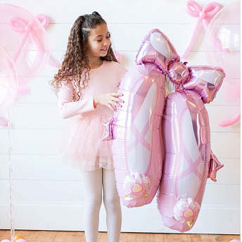 Фольгированная фигура "Пуанты балерины Цветы 3D" 100 см