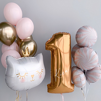 Композиция из шаров "Карамельный котенок" 