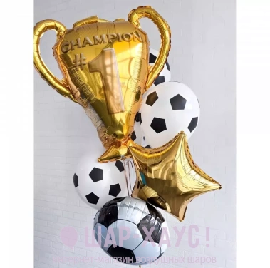 Букет из шаров "Футбольному чемпиону" фото