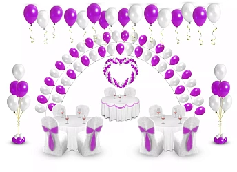 Украшение воздушными шарами на свадьбу "200 шаров + сердце"