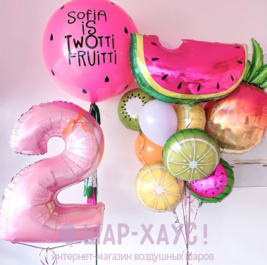 Композиция из шаров "Тутти-фрутти"  фото