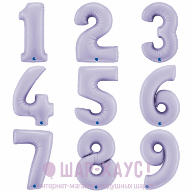 Фольгированные шары цифры "Сиреневый сатин" 1 шт. (102 см) фото