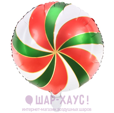 Фольгированный круг "Карамелька Новогодняя" фото