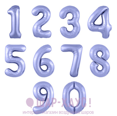 Фольгированные шары цифры "Сиреневые" 1 шт. (102 см) фото