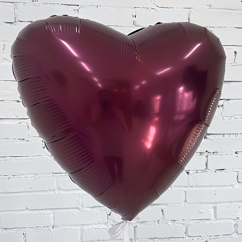 Фольгированное сердце "Темная вишня"