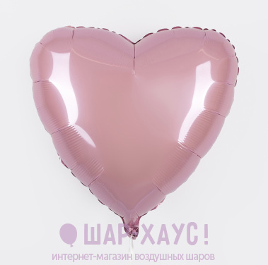 Фольгированное сердце "Розовый пастель" фото