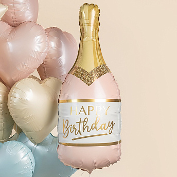 Фольгированная фигура "Шампанское Happy Birthday" 
