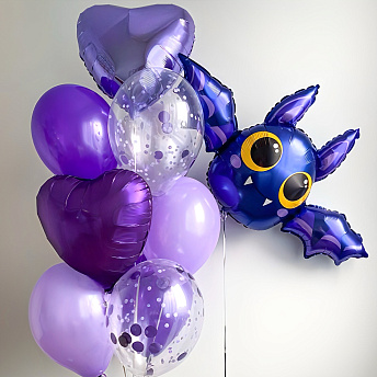 Композиция из шаров "Фиолетовая Летучая мышка" 