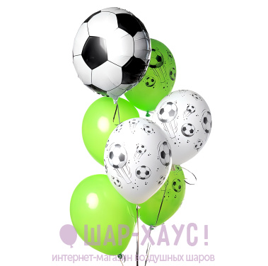 Фонтан из воздушных шаров "Футбол" фото