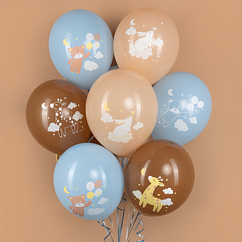 Воздушные шары с рисунками "Милые зверята"