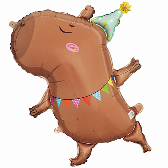 Фольгированная фигура "Капибара праздничная"