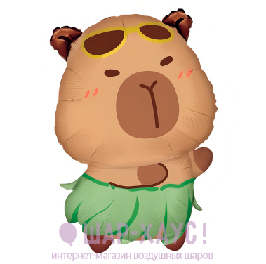 Фольгированная фигура "Капибара летняя" 76 см фото