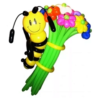 Цветы из шаров "Пчелка с букетом"