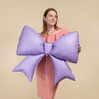 Фольгированная фигура "Бант сиреневый сатин" 