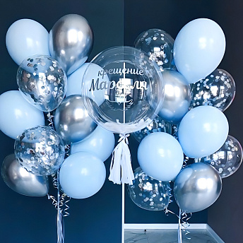 Композиция из шаров "Небесное крещение" 