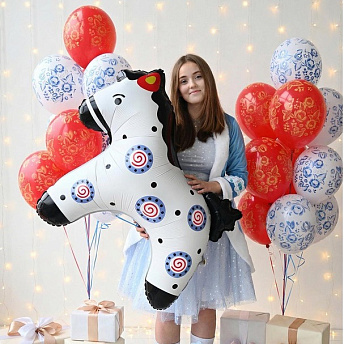 Композиция из шаров "Дымковские узоры"