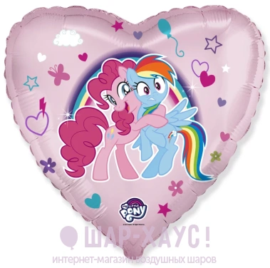 Фольгированное сердце My Little Pony "Радуга и Пинки Пай" фото
