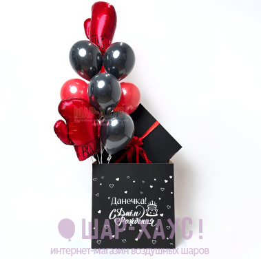 Коробка сюрприз с шарами "Бокс" фото