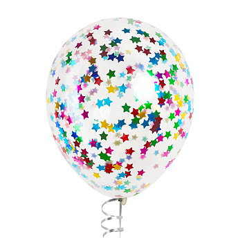 Воздушный шар с конфетти "Разноцветные звезды" 